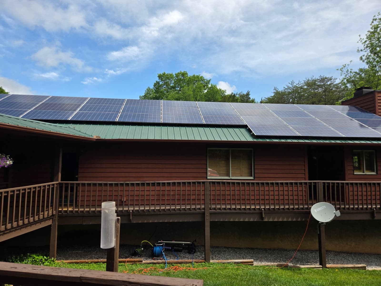 Solar panel cleaning on a commercial array